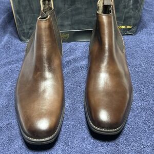 Johnny Bigg Morgan Leather Chelsea Boots Chocolate Men's Size 15 J201FWD201 NIB